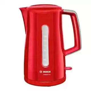 Фото товара Электрочайник Bosch TWK3A014 мощность 2400 Вт, объем 1.7л, черный, из высококачественного пластика