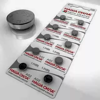 Фото товара Батарейка AG2 Наша Сила, 1.5 V, щелочная, бл. 10/1, аналоги: LR59, LR726, G2, 196, SR726W, GP96A, 396