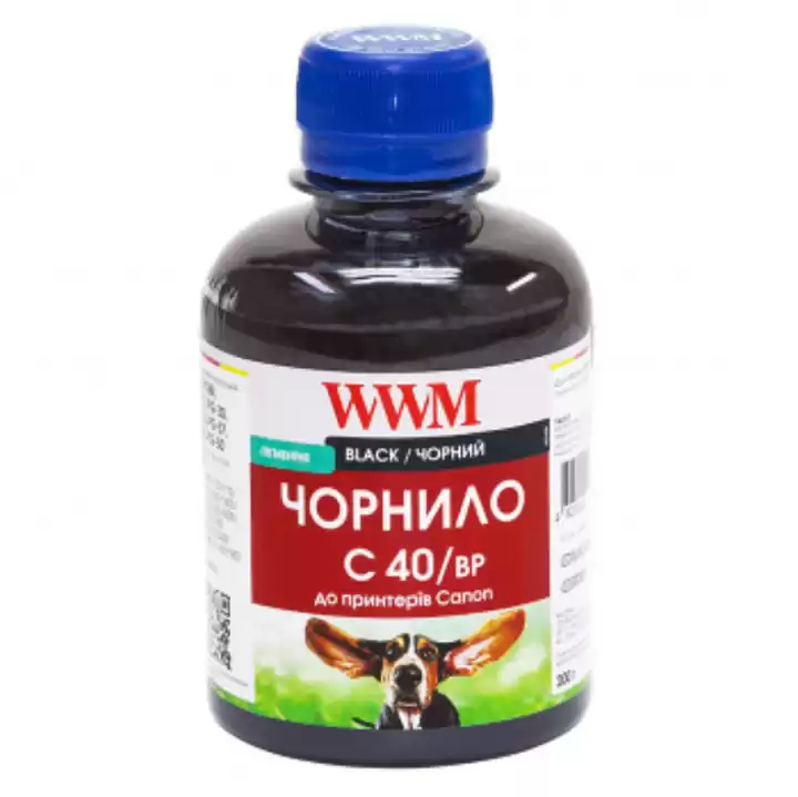 Чорнило WWM C40/bp Black 200 г для принтерів Canon - зображення 1