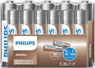 Фото товара Батарейка AA LR6, Philips Entry Alkaline, 1,5 V, щелочная, бл. 4/1, аналоги: R6, UM3, 15, 15A, MN1500