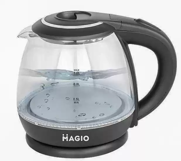Електрочайник MAGIO МG-496, 1 л, потужність 900 Вт, дисковий, термостійке скло - зображення 1