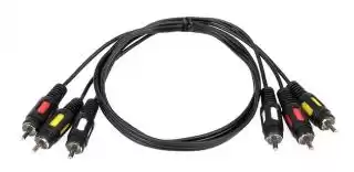 Фото товара Кабель RCA*3 Male на RCA*3 Male 0.8 м, Atcom. Кабель для передачи видеосигнала и звука из тюнеров и приставок в телевизор