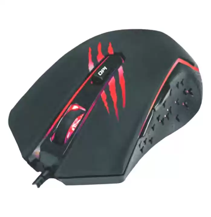 Миша дротова ігрова Grunhelm MG-375WD, USB, чорно-червона, для компʼютера та ноутбука - зображення 1