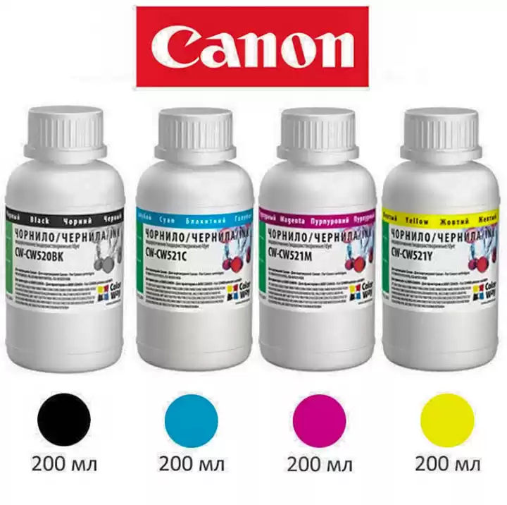 Чорнило (Набір) ColorWay CW-CW520/CW521SET02, 200 г, для принтерів Canon, універсальне - зображення 1