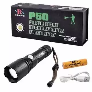 Фото товару Ліхтарик ручний Police P511-P50, Zoom лінза, 1*26650, BOX