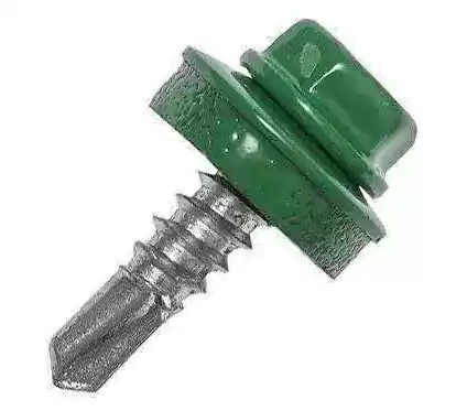 Саморіз покрівельний 4.8*19 мм RAL 6020 (код 207/21) (250 шт. в уп.), оцинкований - зображення 1