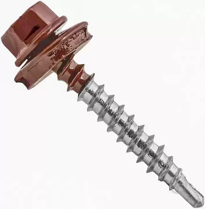 Саморіз покрівельний 4.8*35 мм RAL 6005 (код 207/21) (250 шт. в уп.), оцинкований - зображення 1