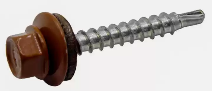 Саморіз покрівельний 4.8*35 мм RAL 6020 (код 207/21) (250 шт. в уп.), оцинкований - зображення 1
