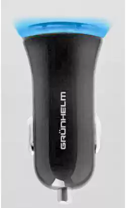 Зарядное устройство для телефона 5 В, 2.4 А, черный, 2*USB Grunhelm GCC-13L - изображение 1