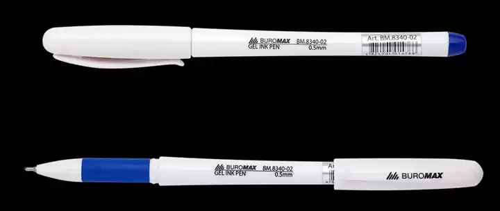 Ручка гелевая Buromax BM.8340-02, 5 мм синяя - изображение 1