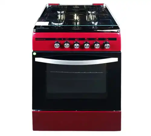 Плита газоелектрична Grunhelm FLG6612BU 60 см. бургунді, 4 газові конфорки та електродуховка, розміри: в85*ш60*г60 см, гарантія 2 роки, Туреччина - зображення 1