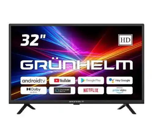 Телевизор 32" (81 см) GRUNHELM 32H300-GA11V T2, SMART TV, HD Google android 11.0, color box, voice RC - изображение 1