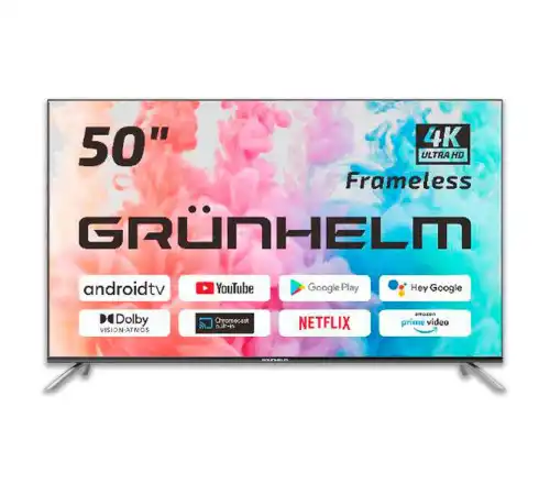 Телевізор 50 дюймів (127 см) Grunhelm 50U700-GA11VT2 SMART TV M8X, Google android 11.0, color box, voice RC, dark gray frame - зображення 1