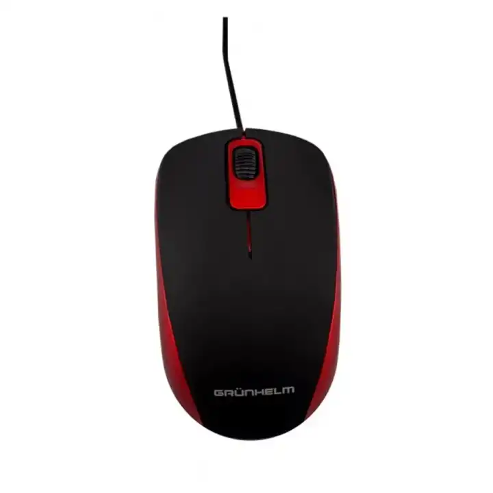 Миша дротова Grunhelm M-104WD, USB, чорна, для компʼютера та ноутбука - зображення 1