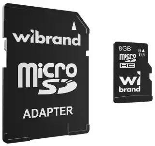 Фото товара Карта памяти 8Gb class 10, microSDHC + SD Wibrand