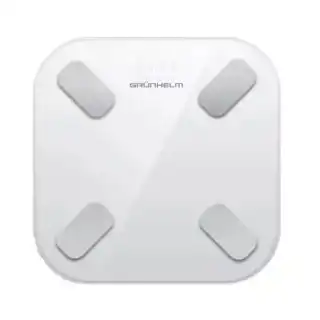 Фото товара Весы напольные стеклянные GRUNHELM BES-28BFS, квадратные, максимальный вес 180 кг, 30* 30 см, с Buletooth