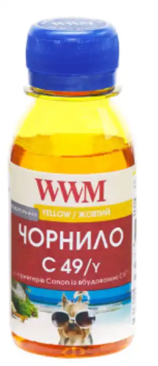 Чорнило WWM GI-490Y для Canon Pixma G1400/2400/3400 100г Yellow водорозчинне (C49/Y-2) - зображення 1