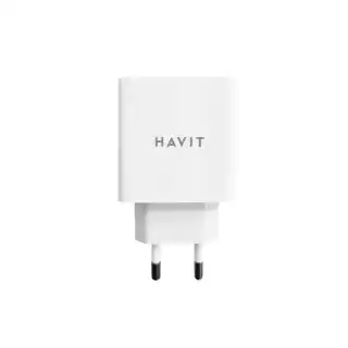 Фото товара Havit HV-UC1015 USB 3 A, зарядное устройство для мобильных телефонов с 220v на 2 USB порты, белый