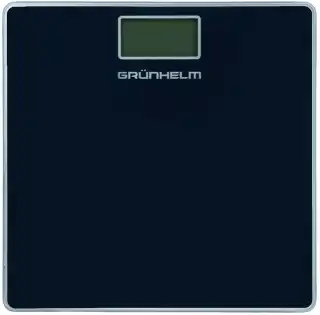 Фото товара Весы напольные стеклянные GRUNHELM BES-35BLG, квадратные, максимальный вес 180 кг, 28*28 см