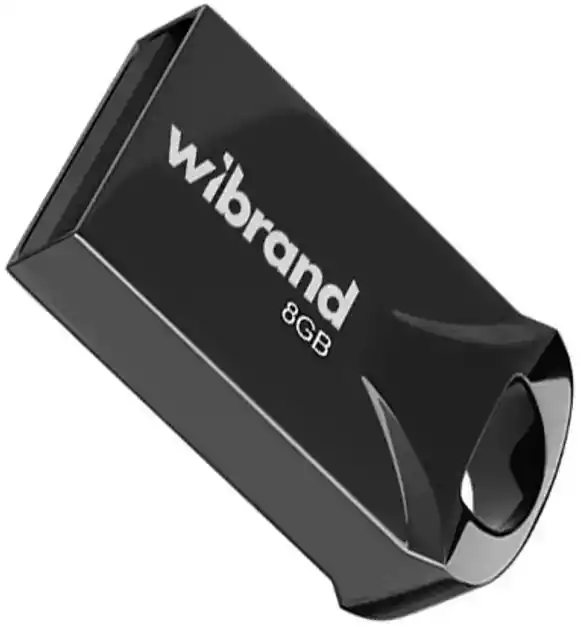 Флешка 8 Гб Wibrand Hawk USB накопичувач чорний - зображення 1