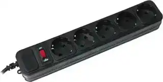 Фото товара Сетевой удлинитель Maxxter SPM5-G-10B с фильтром на 5 розеток, длина кабеля 3 м