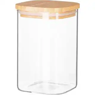 Фото товара Емкость Vittora VT-7306 500 мл, прямоугольная, стеклянная с деревяной крышкой