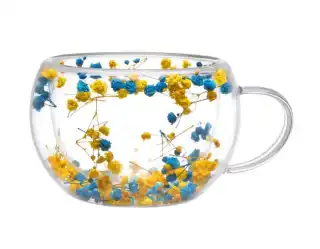 Фото товара VT-5313-270 Набір чашок Народна Берегиня з подвійним дном VITTORA, 2шт, 270мл.