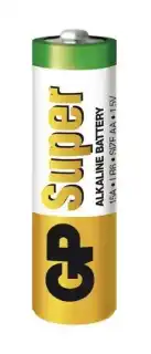 Фото товара Батарейка AA LR6, GP Super Alkaline GP15A, 1,5 V, щелочная, уп. 10/2, аналоги: R6, UM3, 15, 15A, MN1500