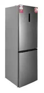 Фото товара Холодильник Grunhelm BRH-N185D68I, 185 см, серебристый, No Frost, холодильная камера 317 л, морозильная камера (внизу) 126 л, 185×70×67 см