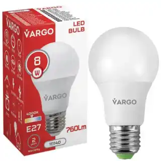 Фото товару LED лампа Vargo A60 8W 4000K E27 220V (V-111140)