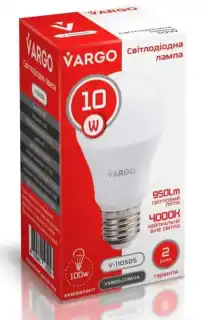 Фото товара LED лампа Vargo A60 10W 4000K E27 220V (V-110505).
