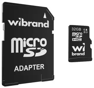 Фото товара Карта памяти 32Gb class 10, Wibrand, microSDHC UHS-1 + SD