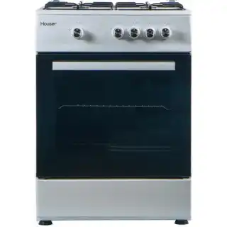 Фото товара Газовая плита Houser FSG 6201 W (газ/газ), 60 см, белая, 4 конфорки, газ-контроль, газовая духовка