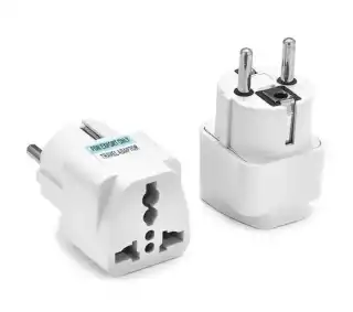 Фото товара Адаптер (переходник) для подключения различных типов электровилок к евро-розетке (производитель — Польша)