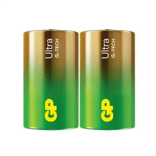 Батарейка D LR20, GP Ultra, 1,5 V, лужна, уп. плівка 2/1, аналоги: R20, UM1, 13, 14, 14D - зображення 1