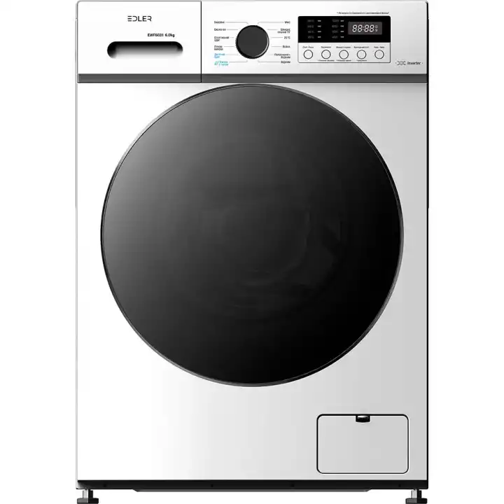 Пральна машина Edler EWF6031: 6 кг, 1000 об/хв, швидке прання 15 хв, вузька (40 см), біла - зображення 1