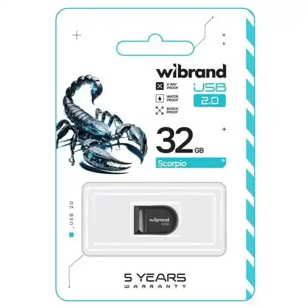 Флеш память 32 Гб Wibrand Scorpio USB накопитель черный - изображение 1