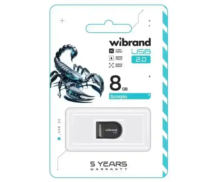 Флеш память 8 Гб Wibrand Scorpio USB накопитель черный - изображение 1